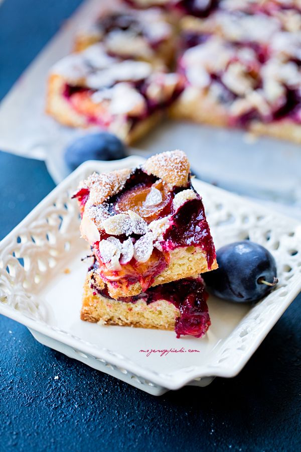Plum and marzipan cake