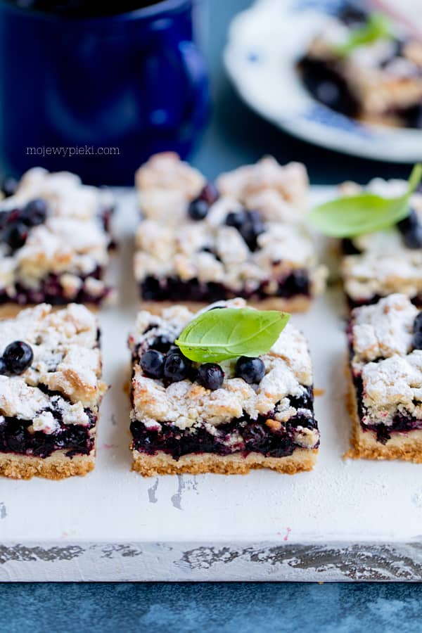 Blueberry crumble slice