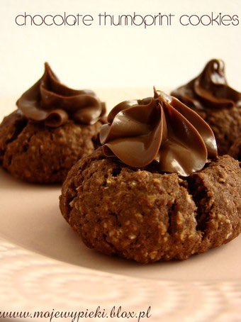Chocolate Nutella thumbprint cookies