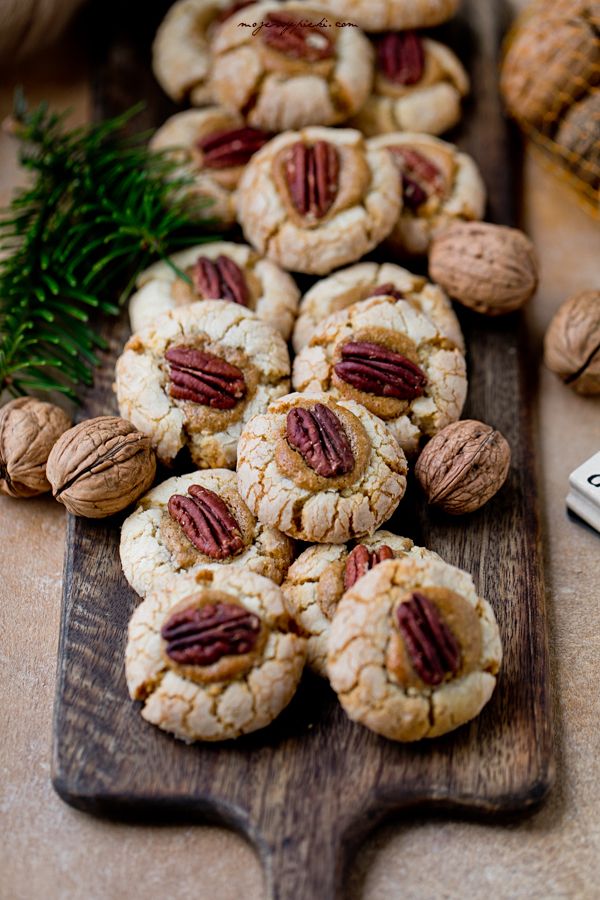 Double pecan thumbprint cookies