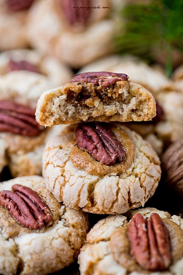 Double pecan thumbprint cookies