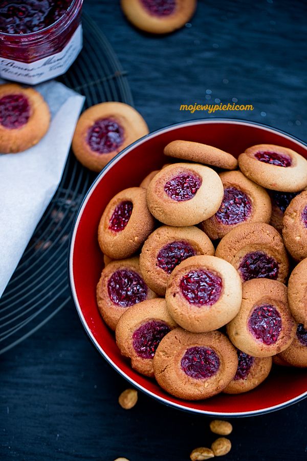 Peanut butter thumbprint cookies