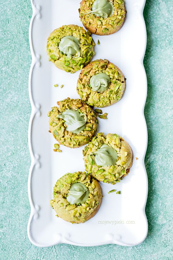 Pistachio thumbprint cookies
