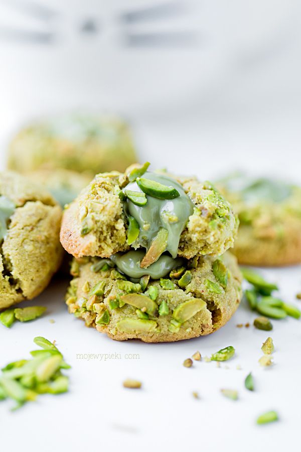 Pistachio thumbprint cookies