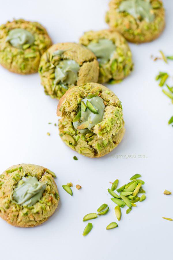 Pistachio thumbprint cookies