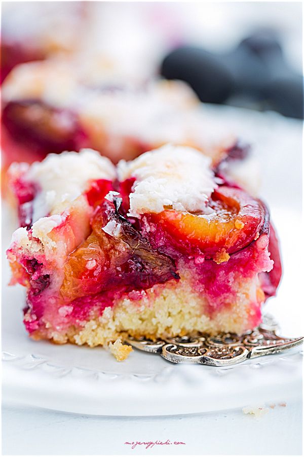 Plum and coconut cake