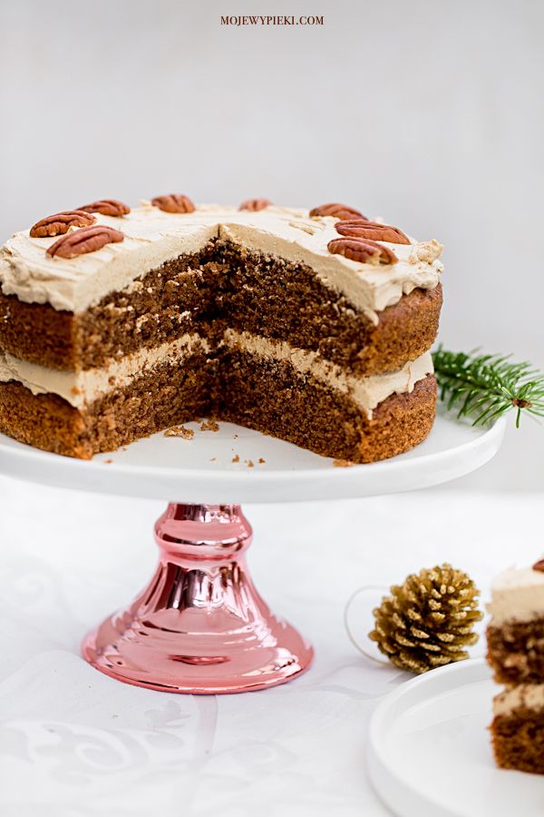 Walnut cake with coffee buttercream
