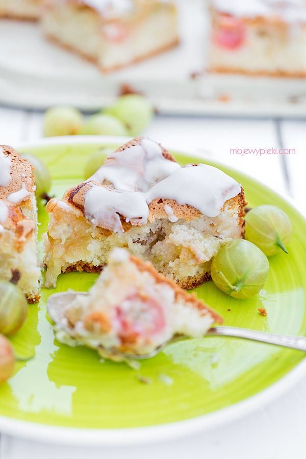 Gooseberry and marzipan cake