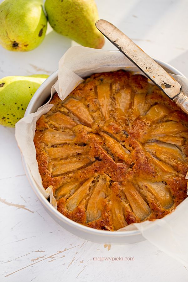 Easy autumn pear & hazelnut cake