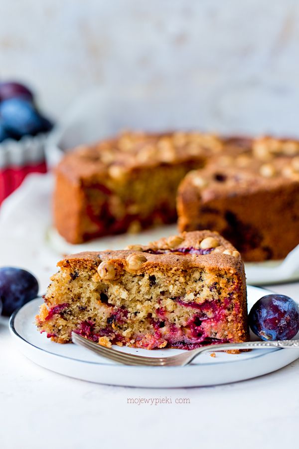 Hazelnut, Plum and Chocolate Cake