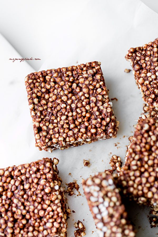 No-bake chocolate millet crunch bars