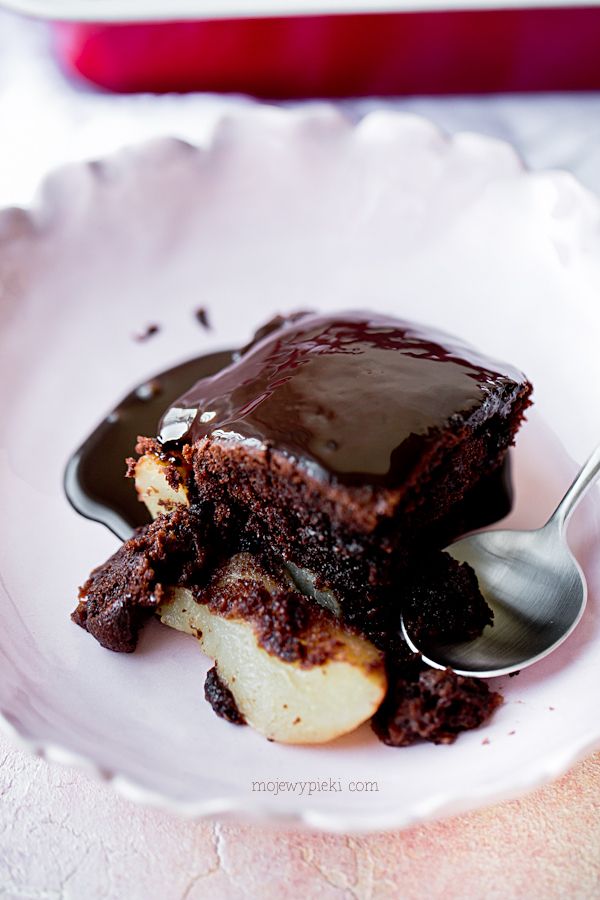 Chocolate pear pudding