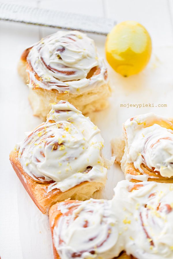 Lemon sweet rolls with cream cheese honey frosting