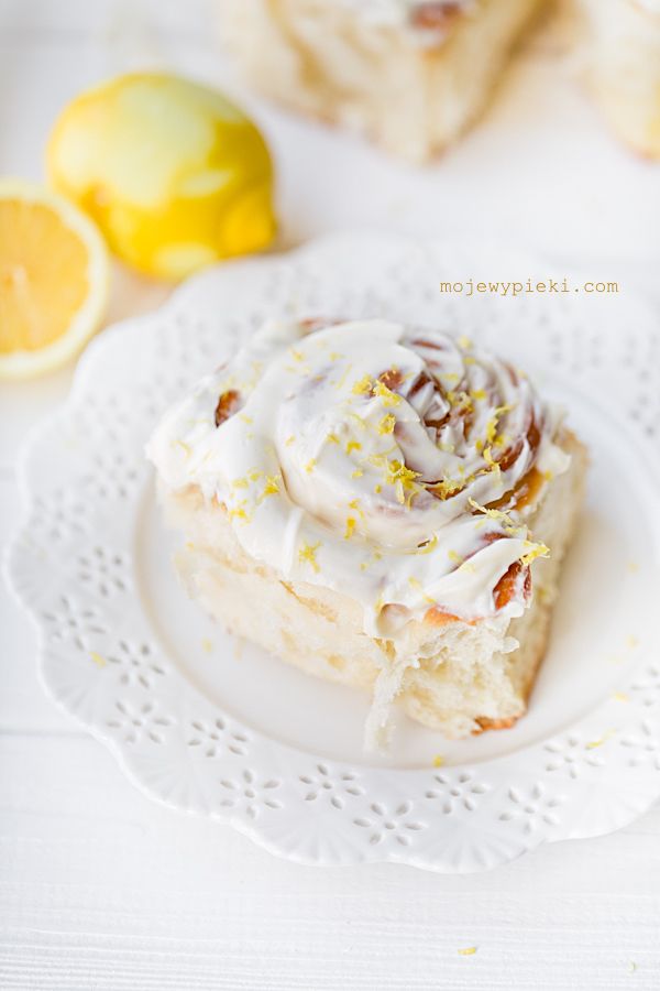 Lemon sweet rolls with cream cheese honey frosting