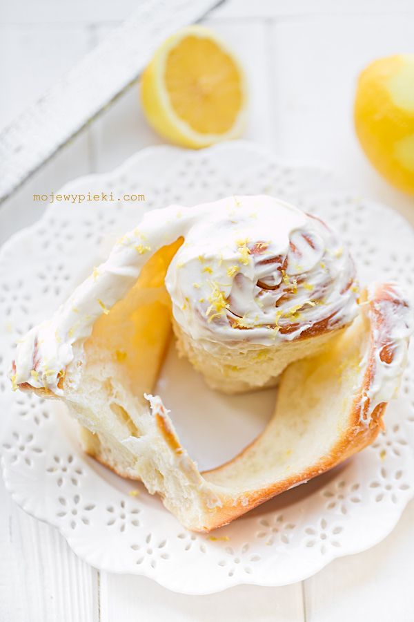 Lemon sweet rolls with cream cheese honey frosting