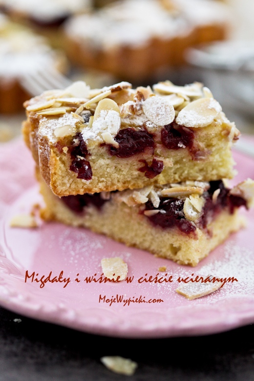 Cherry and almond traybake