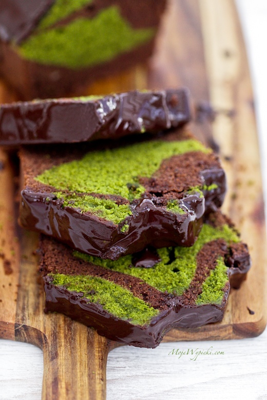 Chocolate and matcha bundt cake