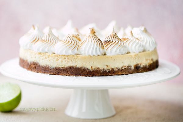 Key lime cheesecake with toasted meringue