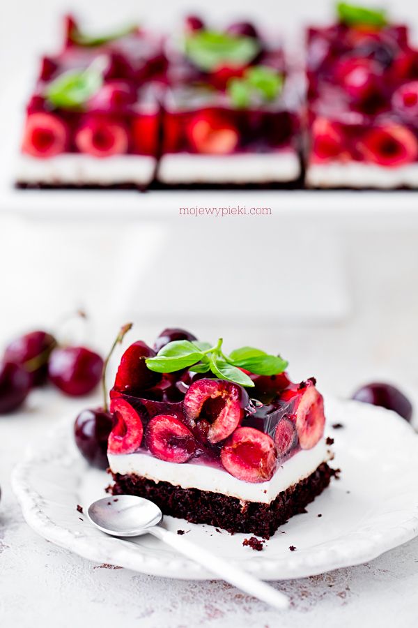 Choc & cherry cube cake