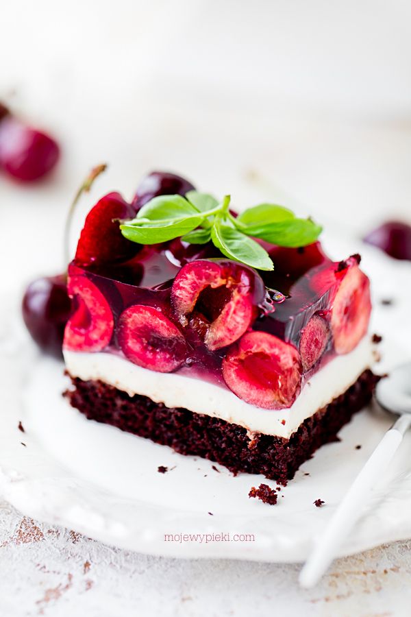 Choc & cherry cube cake