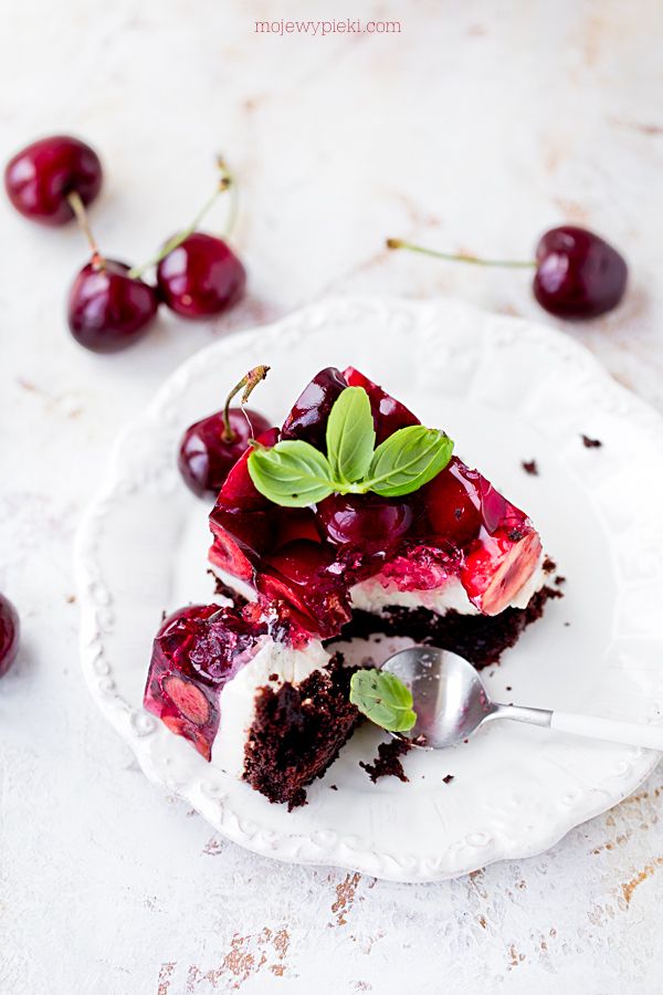 Choc & cherry cube cake