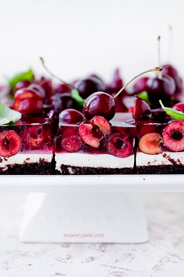 Choc & cherry cube cake