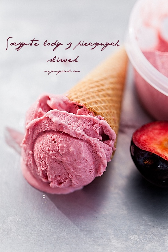 Roasted plum ice cream