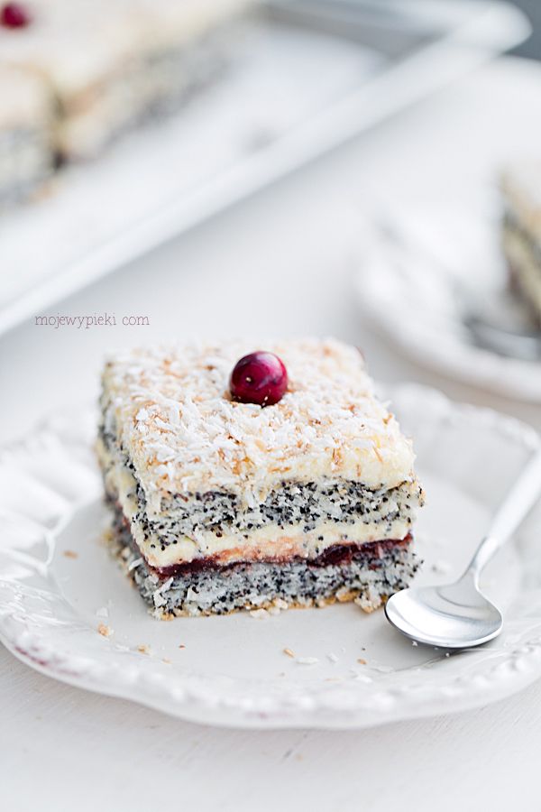 Poppy seed and coconut layer cake