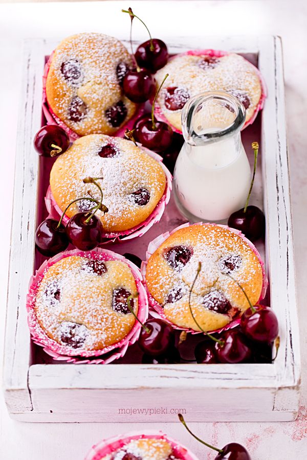 Cherry and butter muffins