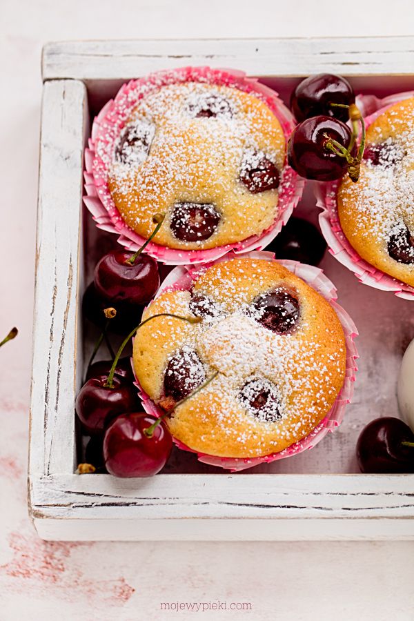 Cherry and butter muffins