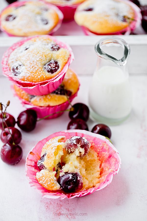 Cherry and butter muffins