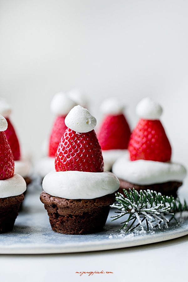 Santa Hat brownies