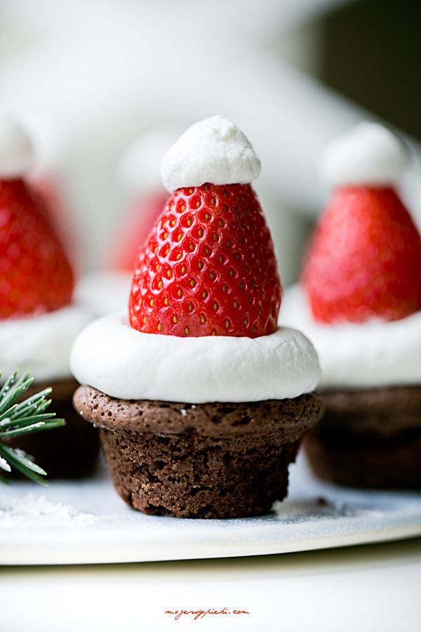 Santa Hat brownies