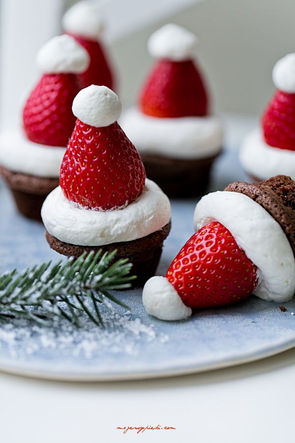 Santa Hat brownies