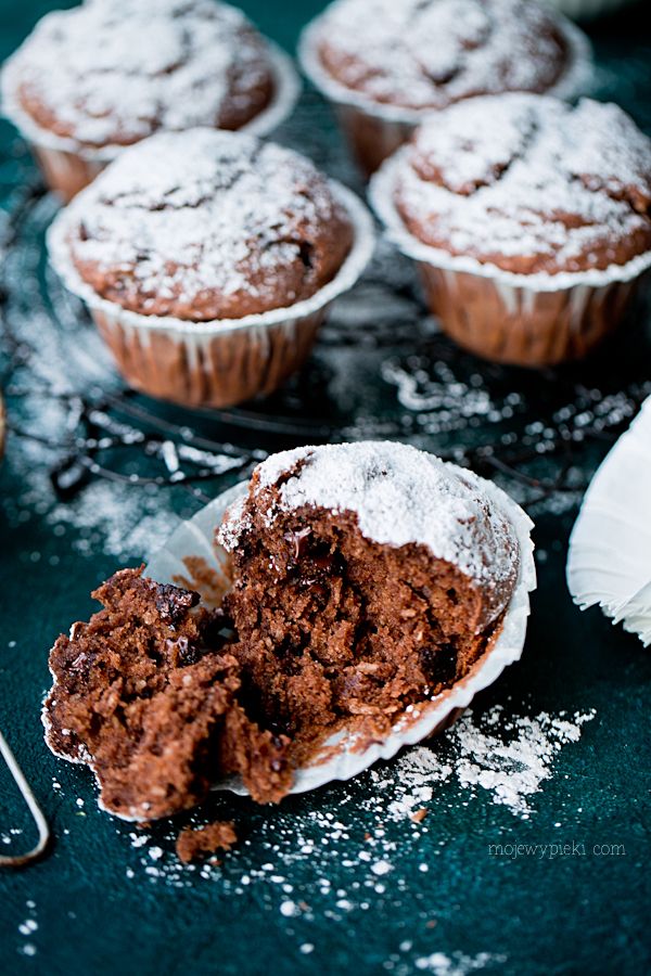 Chocolate, coconut and banana muffins