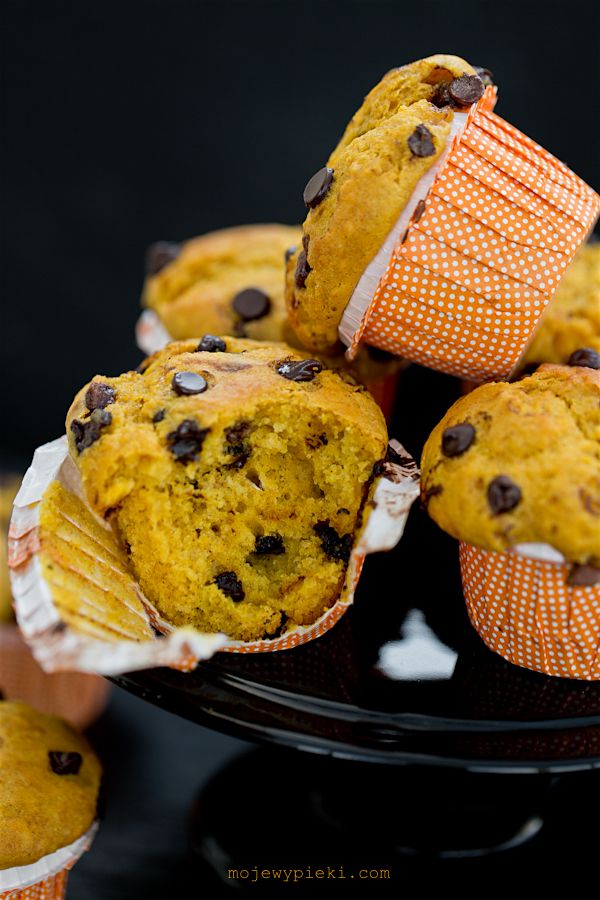 Pumpkin, orange and chocolate chip muffins