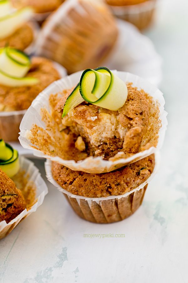 Cream cheese courgette muffins