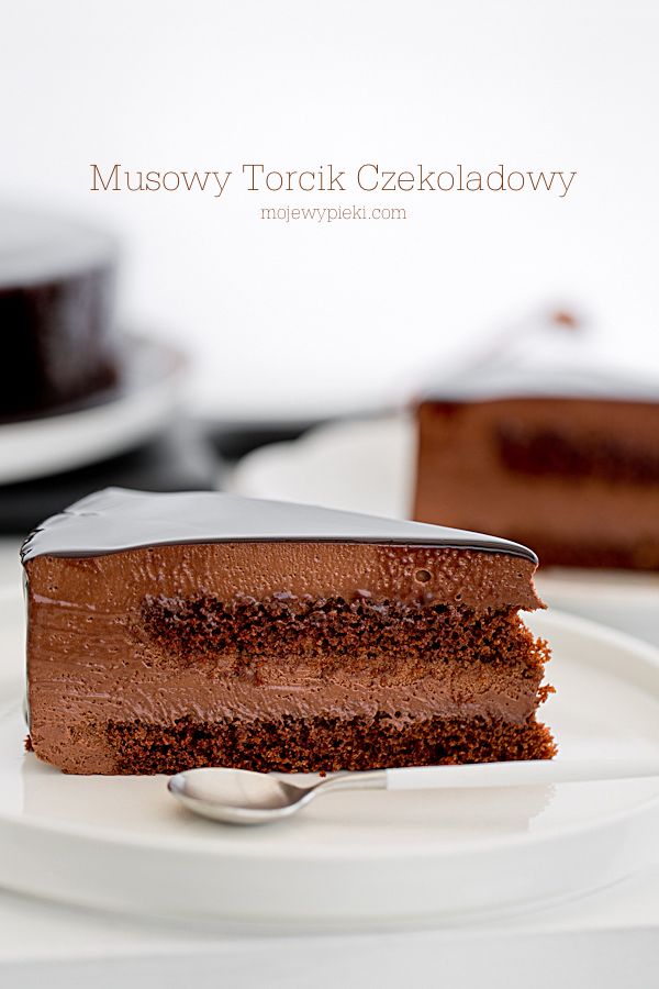 Chocolate mousse cake with mirror glaze