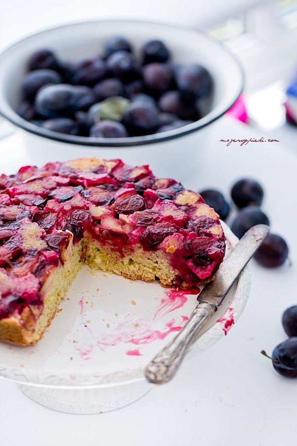 Upside-down plum cake