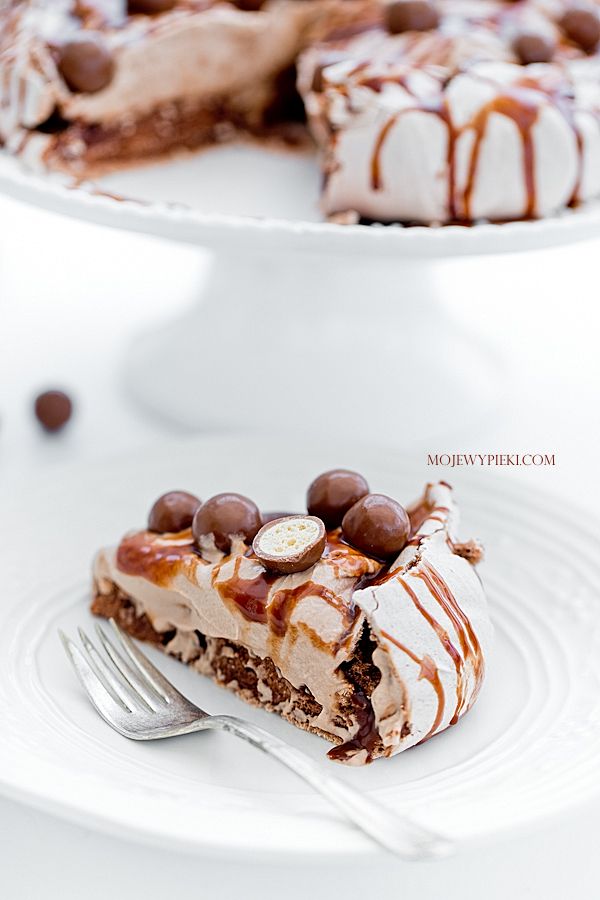 Double chocolate Pavlova with Nutella and Maltesers