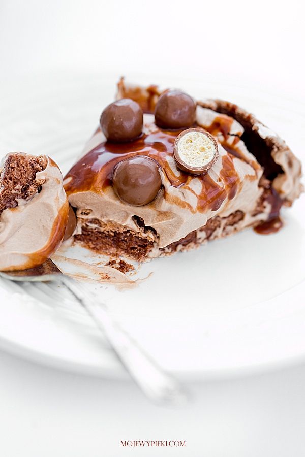 Double chocolate Pavlova with Nutella and Maltesers