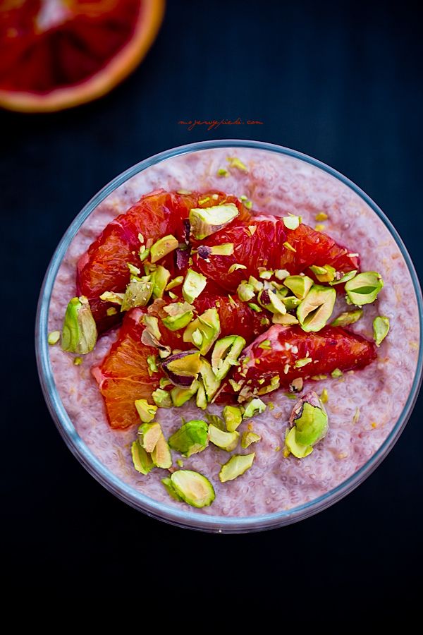 Blood orange chia pudding