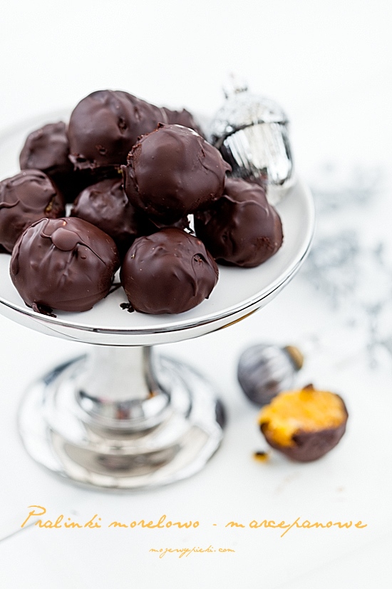 Apricot and marzipan truffles