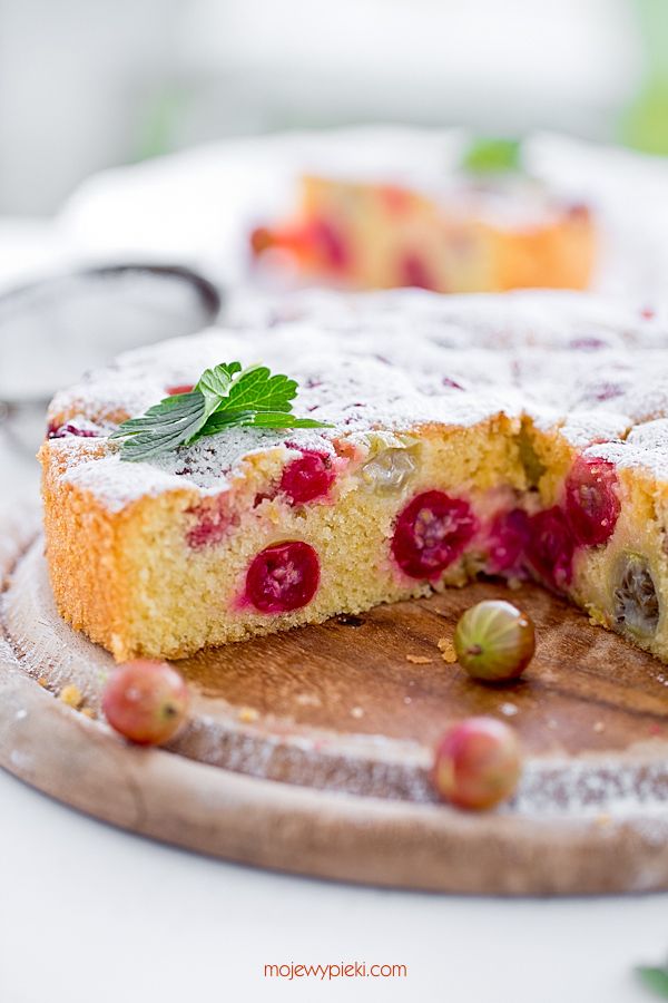 Gooseberry custard cake