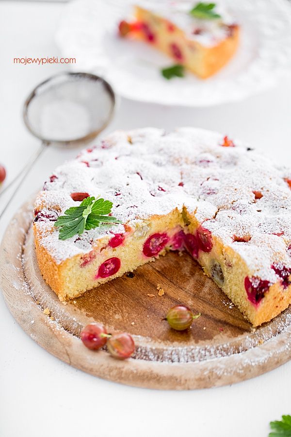 Gooseberry custard cake