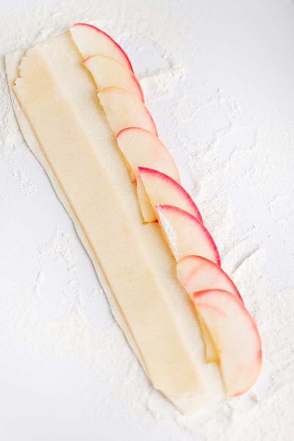 Apple and marzipan roses