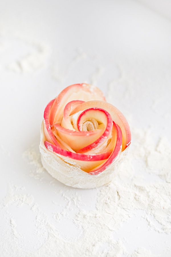 Apple and marzipan roses