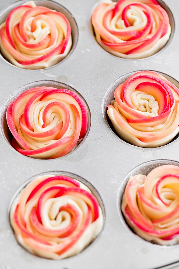 Apple and marzipan roses