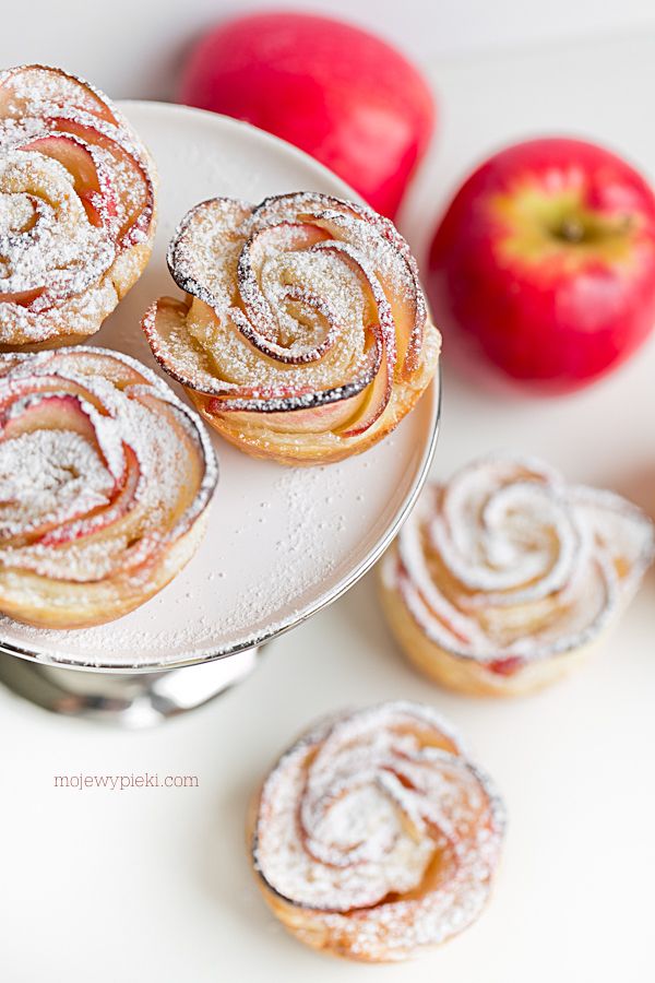 Apple and marzipan roses