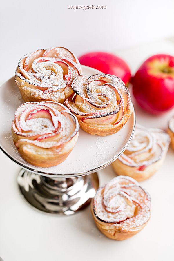 Apple and marzipan roses